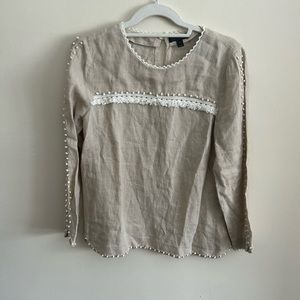 Jcrew's ladies linen top with stitching detail - New